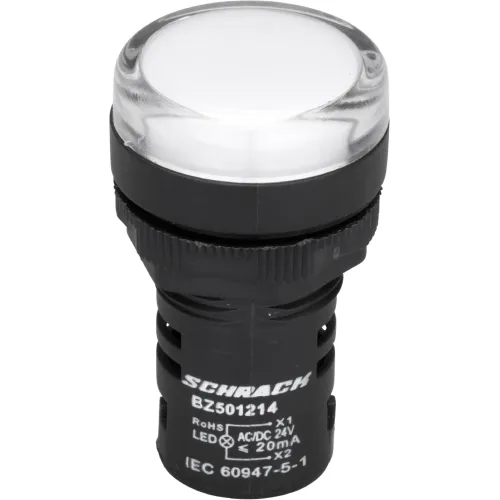 Индикатор LED AMPARO 24В AC/DC белый (моноблок A) Индикатор LED AMPARO 24В AC/DC белый (моноблок A)