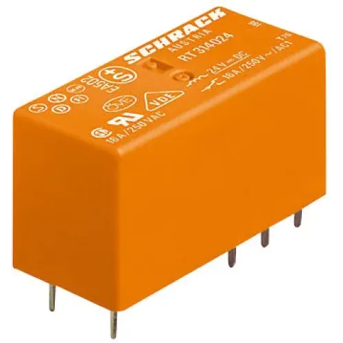 Реле для печатных плат силовое RT4 2CO 8PIN 8A 48B DC шаг 5мм Реле для печатных плат силовое RT4 2CO 8PIN 8A 48B DC шаг 5мм