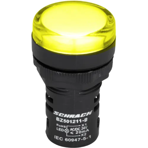 Індикатор LED AMPARO 24В AC/DC жовтий (моноблок B) Індикатор LED AMPARO 24В AC/DC жовтий (моноблок B)