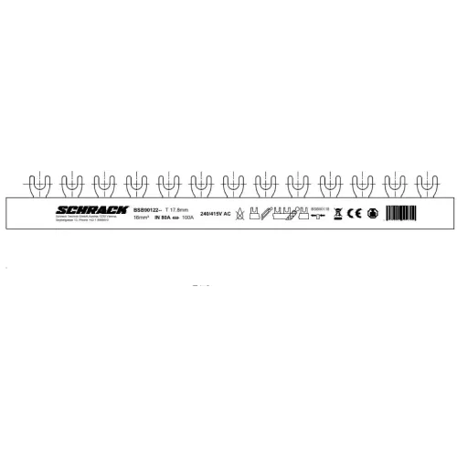Шина соединительная U-образная (FORK) 4P (L1/L2/L3/N) 16мм² 80А 1м AMPARO Шина соединительная U-образная (FORK) 4P (L1/L2/L3/N) 16мм² 80А 1м AMPARO