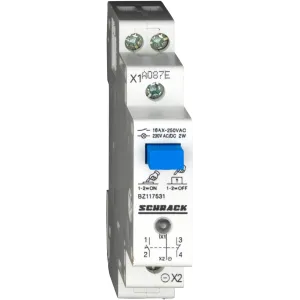 Модульна кнопка з LED 1НВ+1НЗ 16А 230В АС/DC Модульна кнопка з LED 1НВ+1НЗ 16А 230В АС/DC