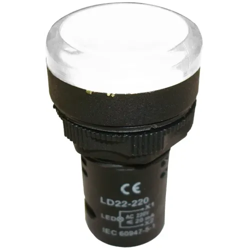 Индикатор LED BZ белый 230В (моноблок) Индикатор LED BZ белый 230В (моноблок)