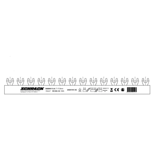 Шина з'єднувальна U-подібна (FORK) 3P 10мм² 63А 1м AMPARO Шина з'єднувальна U-подібна (FORK) 3P 10мм² 63А 1м AMPARO
