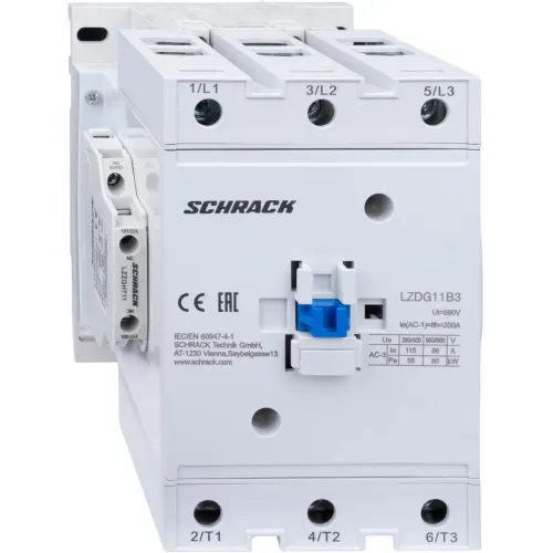 Контактор CUBICO Grand 3Р 55кВт 115A 1НВ+1НЗ 230В AC Контактор CUBICO Grand 3Р 55кВт 115A 1НВ+1НЗ 230В AC