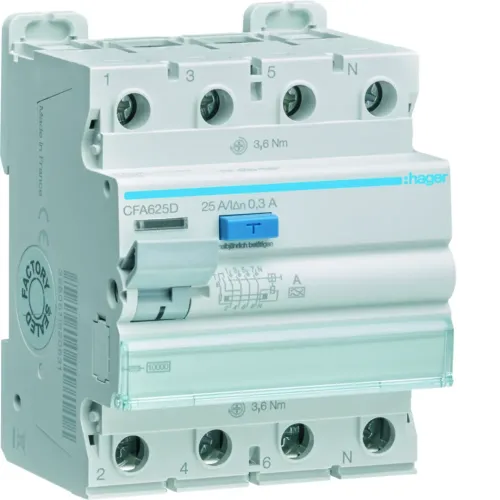 ПЗУ 4P 10kA 25A 300mA A ПЗУ 4P 10kA 25A 300mA A