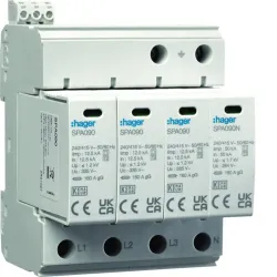 Розрядник (ПЗІП) T1+T2 4P 50kA 1,2kV TN-S TT +дод.контакт Розрядник (ПЗІП) T1+T2 4P 50kA 1,2kV TN-S TT +дод.контакт