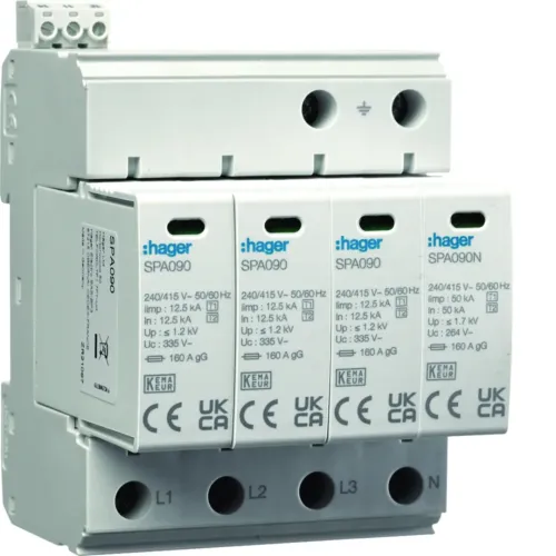 Розрядник (ПЗІП) T1+T2 4P 50kA 1,2kV TN-S TT +дод.контакт Розрядник (ПЗІП) T1+T2 4P 50kA 1,2kV TN-S TT +дод.контакт