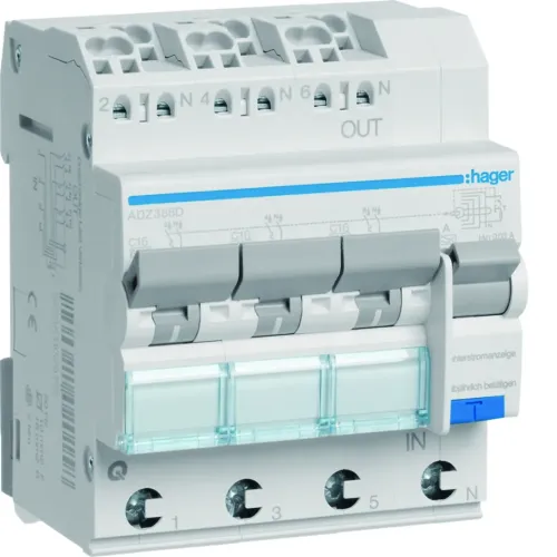 ДАВ 3x(1P+N) 6kA C-16A 30mA тип-А QuickConnect ДАВ 3x(1P+N) 6kA C-16A 30mA тип-А QuickConnect