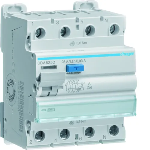 ПЗУ 4P 10kA 25A 30mA A ПЗУ 4P 10kA 25A 30mA A