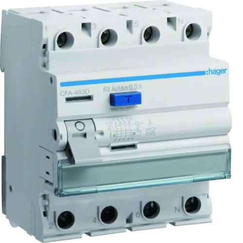 ПЗУ 4P 6kA 63A 300mA A ПЗУ 4P 6kA 63A 300mA A