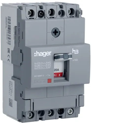 Автоматический выключатель x160, In=20А, 3п, 18kA, Тфикс./Мфикс. Автоматический выключатель x160, In=20А, 3п, 18kA, Тфикс./Мфикс.