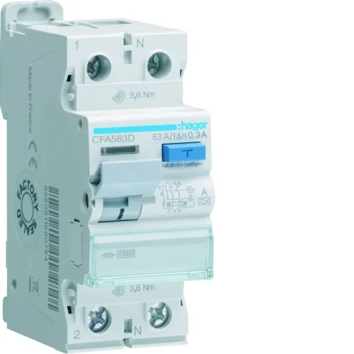 ПЗУ 2P 10kA 63A 300mA A ПЗУ 2P 10kA 63A 300mA A