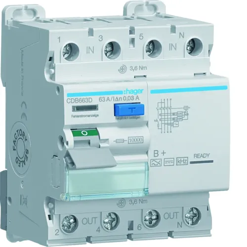 ПЗУ 4P 10kA 63A 30mA B+ ПЗУ 4P 10kA 63A 30mA B+