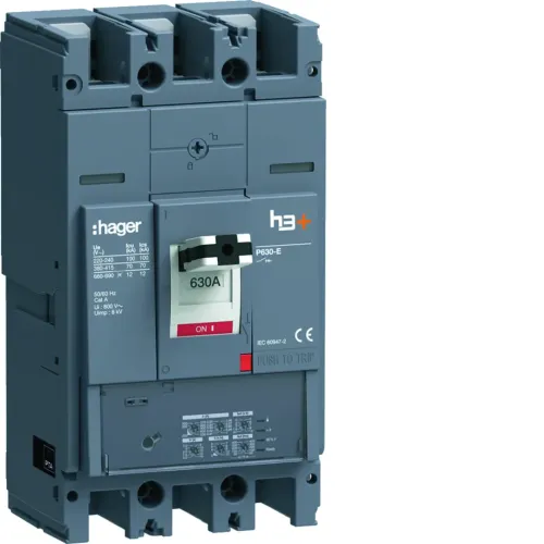 Автоматичний вимикач h3+, P630, In=630A, 3п, 70kA, LSI Автоматичний вимикач h3+, P630, In=630A, 3п, 70kA, LSI
