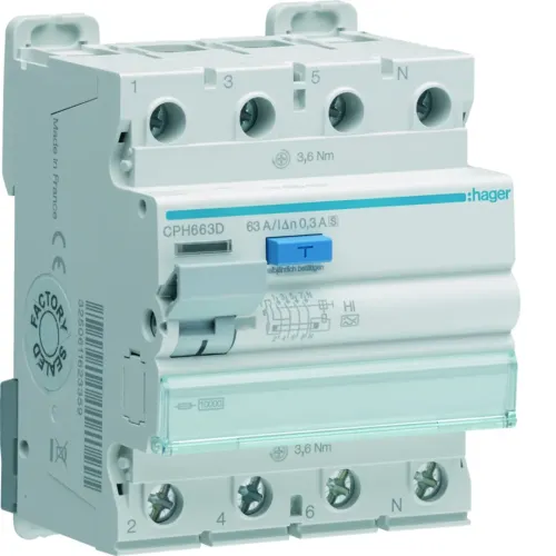 ПЗВ 4P 10kA 63A 300mA A-Hi S ПЗВ 4P 10kA 63A 300mA A-Hi S