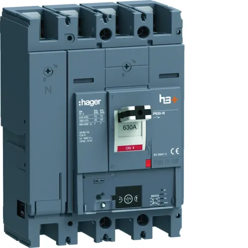 Автоматичний вимикач h3+, P630, In=630A, 4п, 40kA, Energy Автоматичний вимикач h3+, P630, In=630A, 4п, 40kA, Energy