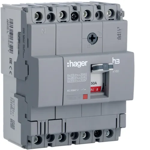 Автоматический выключатель x160, In=50А, 4п, 18kA, Тфикс./Мфикс. Автоматический выключатель x160, In=50А, 4п, 18kA, Тфикс./Мфикс.