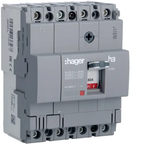 Автоматический выключатель x160, In=80А, 4п, 18kA, Тфикс./Мфикс. Автоматический выключатель x160, In=80А, 4п, 18kA, Тфикс./Мфикс.