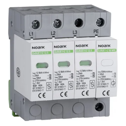 Ограничитель перенапряжения Ex9UE1+2 класс 1+2 (B+C) Iimp=12,5kA Uc=275V/AC 3P+N с дополнительным контактом Ограничитель перенапряжения Ex9UE1+2 класс 1+2 (B+C) Iimp=12,5kA Uc=275V/AC 3P+N с дополнительным контактом