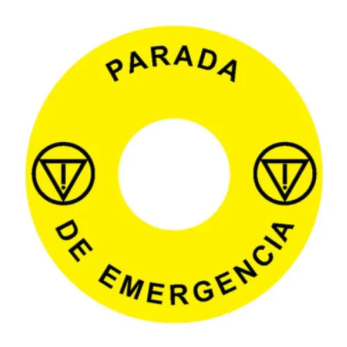 Наклейка Ex9P1 H S6ES (Emergency Stop) 60мм для кнопок Ex9P1 H Наклейка Ex9P1 H S6ES (Emergency Stop) 60мм для кнопок Ex9P1 H