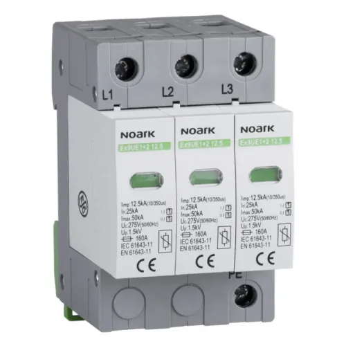 Ограничитель перенапряжения Ex9UE1+2 класс 1+2 (B+C) Iimp=12,5kA Uc=275V/AC 3P с дополнительным контактом Ограничитель перенапряжения Ex9UE1+2 класс 1+2 (B+C) Iimp=12,5kA Uc=275V/AC 3P с дополнительным контактом