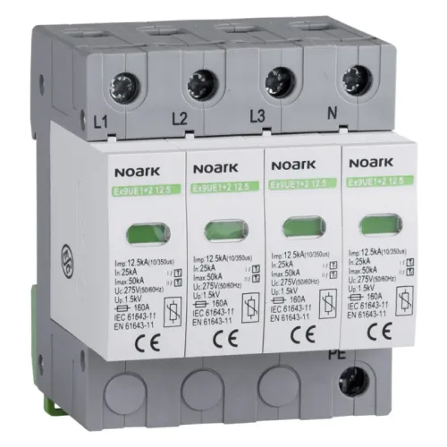 Обмежувач перенапруги Ex9UE1+2 клас 1+2 (B+C) Iimp=12,5 kA Uc=275 VAC 4 полюси Обмежувач перенапруги Ex9UE1+2 клас 1+2 (B+C) Iimp=12,5 kA Uc=275 VAC 4 полюси