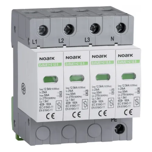 Обмежувач перенапруги Ex9UE1+2 клас 1+2 (B+C) Iimp=12,5kA Uc=275V/AC 4P із додатковим контактом Обмежувач перенапруги Ex9UE1+2 клас 1+2 (B+C) Iimp=12,5kA Uc=275V/AC 4P із додатковим контактом