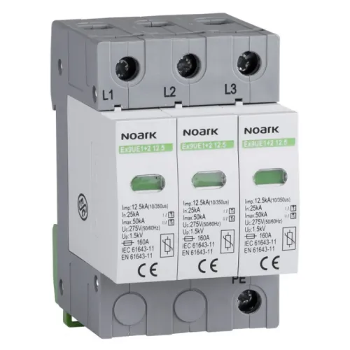 Обмежувач перенапруги Ex9UE1+2 клас 1+2 (B+C) Iimp=12,5 kA Uc=275 VAC 3 полюси Обмежувач перенапруги Ex9UE1+2 клас 1+2 (B+C) Iimp=12,5 kA Uc=275 VAC 3 полюси