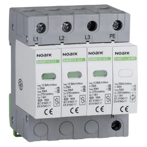 Ограничитель перенапряжения Ex9UE1+2 класс 1+2 (B+C) Iimp=12,5 kA Uc=275 VAC 3+N полюса Ограничитель перенапряжения Ex9UE1+2 класс 1+2 (B+C) Iimp=12,5 kA Uc=275 VAC 3+N полюса
