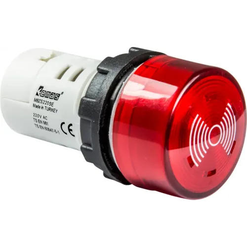 Зумер моноблочний зі світловою індикацією на 220V AC IP65 Зумер моноблочний зі світловою індикацією на 220V AC IP65