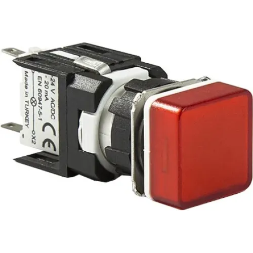 Светосигнальная арматура квадратная красная LED 12-24V AC/DC Светосигнальная арматура квадратная красная LED 12-24V AC/DC