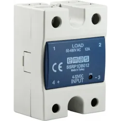 Реле твердотільне 12А 50-480V AC, напруга управління 4-32V DC Реле твердотільне 12А 50-480V AC, напруга управління 4-32V DC