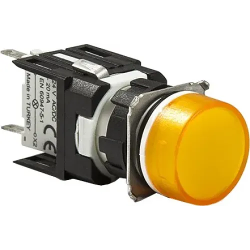 Светосигнальная арматура круглая желтая LED 12-24V AC/DC Светосигнальная арматура круглая желтая LED 12-24V AC/DC