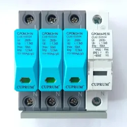 Ограничитель перенапряжения тип I+II+III 3+NPE 50kA 12.5kAL-N Ограничитель перенапряжения тип I+II+III 3+NPE 50kA 12.5kAL-N