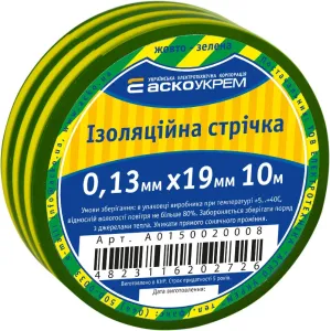 Изоленточка 0,13мм*19мм/10м желто-зеленая Изоленточка 0,13мм*19мм/10м желто-зеленая