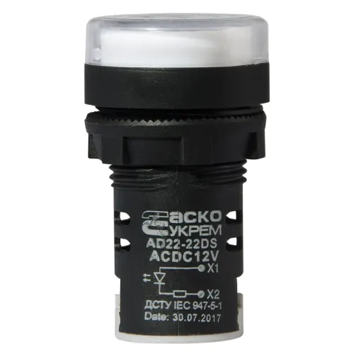 Сигнальная арматура AD22-22DS белая 12V АC/DC Сигнальная арматура AD22-22DS белая 12V АC/DC