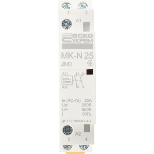 Модульный контактор MK-N 2P 25A 2NO 220V Модульный контактор MK-N 2P 25A 2NO 220V