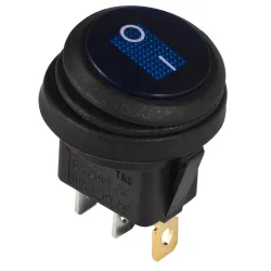 KCD1-8-101NW BL/B 220V Перемикач 1 клав.круглий вологозах. синій з підсвічуванням KCD1-8-101NW BL/B 220V Перемикач 1 клав.круглий вологозах. синій з підсвічуванням