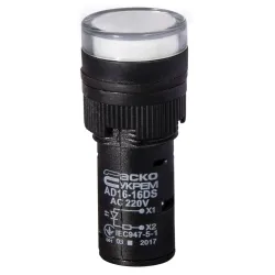 Сигнальна арматура AD16-16DS біла 220V АC Сигнальна арматура AD16-16DS біла 220V АC