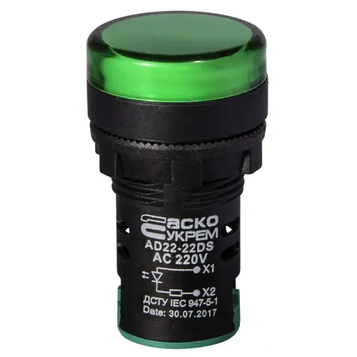 Сигнальна арматура AD22-22DS зелена 220V АC Сигнальна арматура AD22-22DS зелена 220V АC