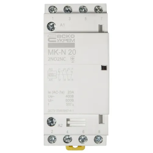 Модульный контактор MK-N 4P 20A 2NO2NC 220V Модульный контактор MK-N 4P 20A 2NO2NC 220V