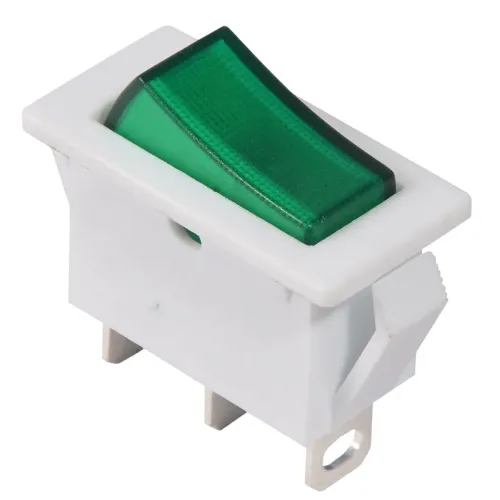 KCD3-101N-13 GR/WH 220V Перемикач 1 клав. зелений з підсвічуванням KCD3-101N-13 GR/WH 220V Перемикач 1 клав. зелений з підсвічуванням