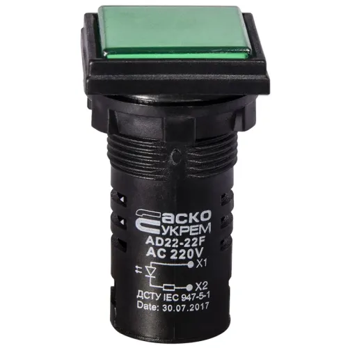 Сигнальна арматура AD22-22F зелена 220V АC Сигнальна арматура AD22-22F зелена 220V АC