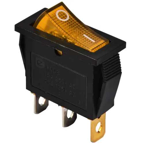 KCD3-101N 220V YL/B Перемикач 1 клав. жовтий з підсвічуванням KCD3-101N 220V YL/B Перемикач 1 клав. жовтий з підсвічуванням