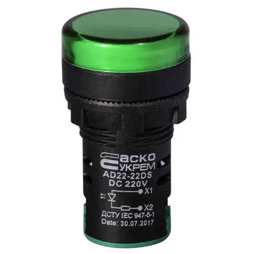 Сигнальна арматура AD22-22DS зелена 220V DC Сигнальна арматура AD22-22DS зелена 220V DC