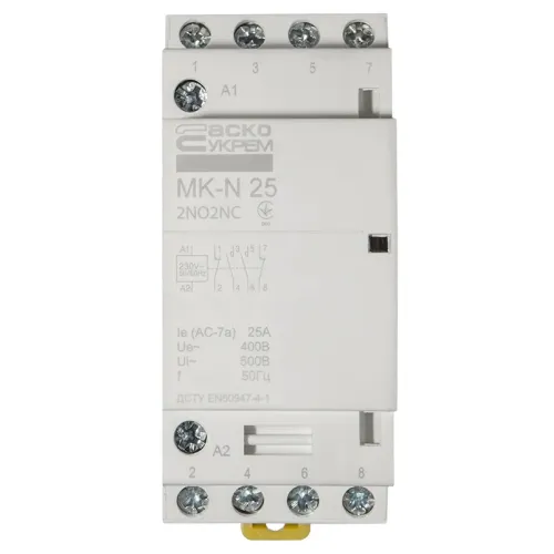 Модульный контактор MK-N 4P 25A 2NO2NC 220V Модульный контактор MK-N 4P 25A 2NO2NC 220V