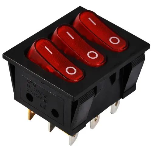 KCD2-3101N R/B 220V Переключатель 3 клав. красный с подсветкой KCD2-3101N R/B 220V Переключатель 3 клав. красный с подсветкой