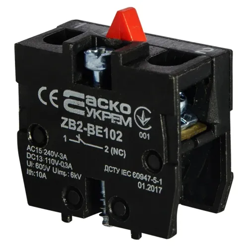 ZB2-BE102 NС Контакт к постам ZB2-BE102 NС Контакт к постам