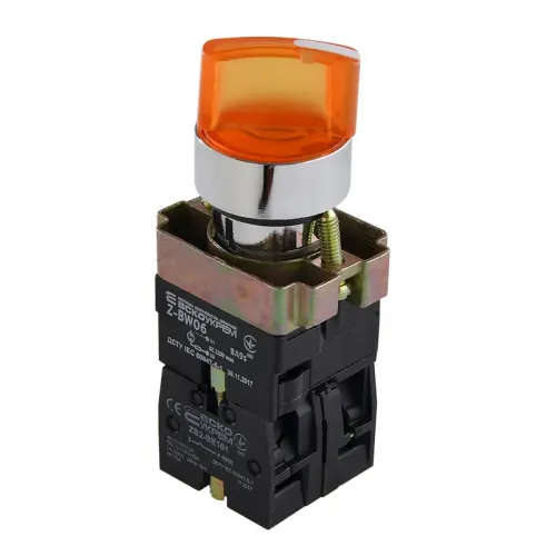 XB2-BK2565 Кнопка желтая поворотная 2-поз. с подсветкой XB2-BK2565 Кнопка желтая поворотная 2-поз. с подсветкой