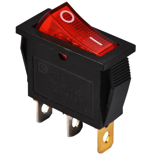 KCD3-101N R/B 220V Переключатель 1 клав. красный с подсветкой KCD3-101N R/B 220V Переключатель 1 клав. красный с подсветкой